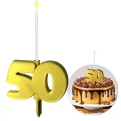 xx cyfra pod wieczke na tort liczba 50 zlota