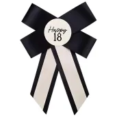 xx kotylion na 18 urodziny kremowo czarny 11x17 cm