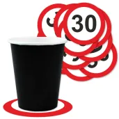 xx podkladki papierowe 30 urodziny traffic birthday 9 5 cm 12 szt