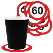 xx podkladki papierowe 60 urodziny traffic birthday 9 5 cm 12 szt