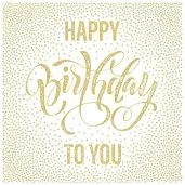 xx serwetki papierowe happy birthday dotted gold 33 x 33 cm 20 szt