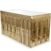 xx skirting foliowy z fredzlami elegancki zloty 300x80cm