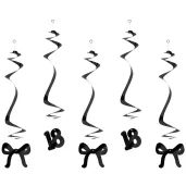 xx swiderki na 18 urodziny z kokardkami 50cm czarne 1 op 5 szt