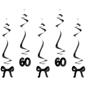 xx swiderki na 60 urodziny z kokardkami 50 cm czarne 1 op 5 szt