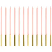 xx swieczki urodzinowe gladkie rozowy 14 cm 1 op 12 szt