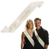 xx szarfa 25 rocznica slubu kremowy zloty