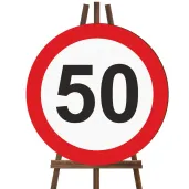 xx tablica powitalna 50 urodziny traffic