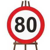 xx tablica powitalna 80 urodziny traffic