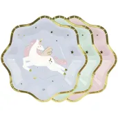 xx talerzyki jednorozec mix 18x18 cm 1 op 6 szt