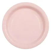 xx talerzyki papierowe jasny rozowy 18cm 1 op 6 szt