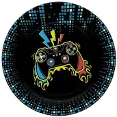 xx talerzyki papierowe play joystick pad 18 cm 8 szt