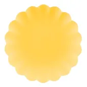 xx talerzyki plastikowe falbanka 22 x 22 cm zolty 1 op 4 szt