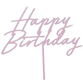 xx topper akrylowy na tort happy birthday fioletowy 16 5 cm