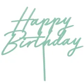 xx topper akrylowy na tort happy birthday zielen 16 5 cm