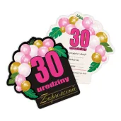 xx zaproszenie 30 urodziny roz baloniki