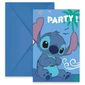 xx zk zaproszenia z kopertami stitch angel disney 6 szt