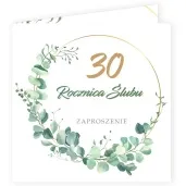 zaproszenia 30 rocznica slubu eukaliptus beauty 15x15 cm 8 szt