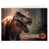 zaproszenia dinozaur jurassic t rex 14 8 x 10 5 cm 8 szt