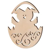 zawieszka drewniana pisklak w skorupce 62 x 85 mm