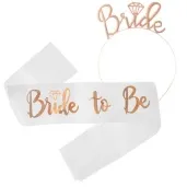 zestaw szarfa z opaska bride to be godan