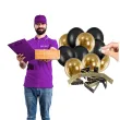 abawa na sylwestra balony z wrozbami noworocznymi zestaw czarno zlote 10 szt