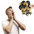 abawa na sylwestra balony z wrozbami noworocznymi zestaw czarno zlote 10 szt
