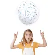 balon cyfra 6 niebieska transparentny tuban 18 orb