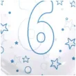 balon cyfra 6 niebieska transparentny tuban 18 orb