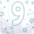 balon cyfra 9 niebieska transparentny tuban 18 orb