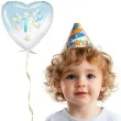 balon foliowy 1 urodziny baloniki blekitno bialy gradient 18 hrt