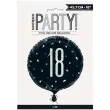 balon foliowy 18 urodziny glitz grochy czarny unique 18 rnd