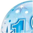 balon foliowy 18 urodziny gwiazdki niebieski qualatex bubbles 22 orb
