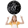 balon foliowy 18th birthday 18 urodziny czarno srebrny godan 18 rnd