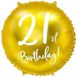 balon foliowy 21st birthday zloty partydeco 18 rnd