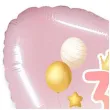 balon foliowy 3 urodziny baloniki rozowo bialy gradient 18 hrt