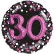 balon foliowy 30 urodziny glitz czarno rozowy amscan 32 rnd