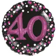 balon foliowy 40 urodziny glitz czarno rozowy amscan shp