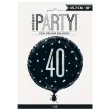 balon foliowy 40 urodziny glitz grochy czarny unique 18 rnd