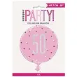 balon foliowy 50 urodziny glitz grochy rozowy unique 18 rnd