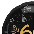 balon foliowy 60 urodziny shining glam czarny zloty folat 18 rnd