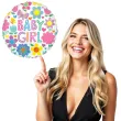 balon foliowy baby girl kwiatki i motylki amscan 18 rnd