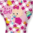 balon foliowy baby shower stopa dziewczynki flexmetal 24 shp