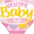 balon foliowy baby shower welcome baby rozowy qualatex 42 shp