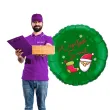 balon foliowy bajeczne swieta wesolych swiat mikolaj zielony 18 rnd