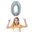 balon foliowy beauty and charm cyfra 0 srebrny holograficzny godan 30 dgt