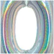 balon foliowy beauty and charm cyfra 0 srebrny holograficzny godan 30 dgt