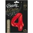 balon foliowy beauty and charm cyfra 4 czerwony godan 33 dgt