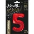 balon foliowy beauty and charm cyfra 5 czerwony godan 33 dgt