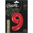 balon foliowy beauty and charm cyfra 9 czerwony godan 33 dgt