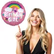 balon foliowy birthday girl rozowy amscan 18 rnd